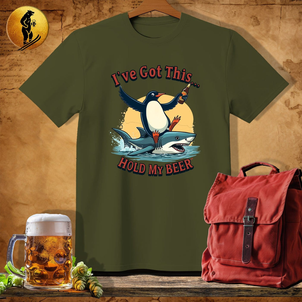MyDesigns Physical Item Military Green / S Shark Jockey T-Shirt