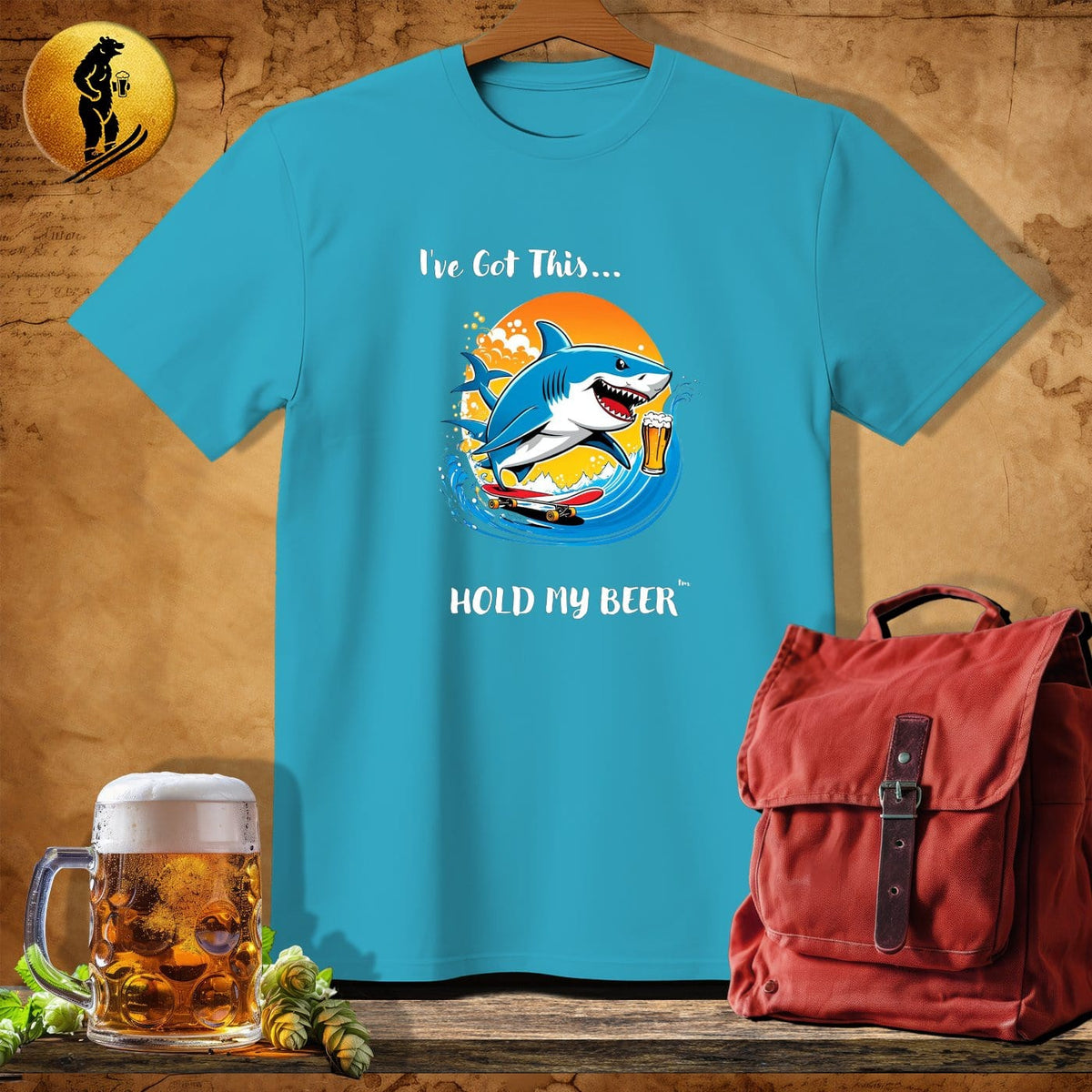 MyDesigns Physical Item Tropical Blue / S Skate Shark T-Shirt