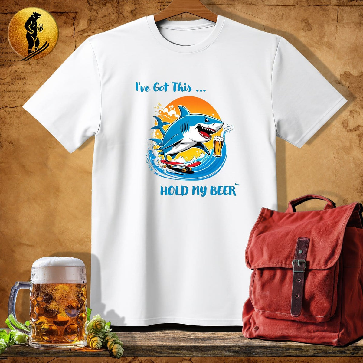 MyDesigns Physical Item White / S Skate Shark T-Shirt