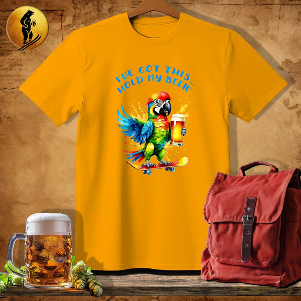 MyDesigns Physical Item Gold / S Skater Dude Parrot T-Shirt