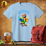 MyDesigns Physical Item Light Blue / S Skater Dude Parrot T-Shirt