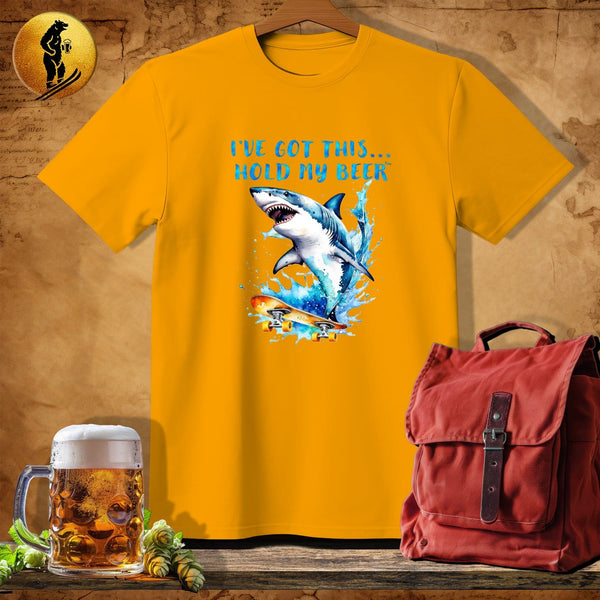 MyDesigns Physical Item Gold / S Skater Dude Shark T-Shirt