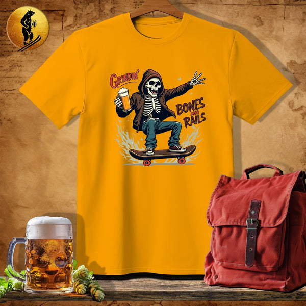 MyDesigns Physical Item Gold / S Skater Skeleton T-Shirt