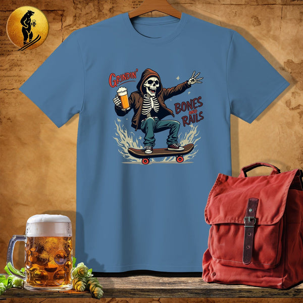 MyDesigns Physical Item Heather Indigo / S Skater Skeleton T-Shirt