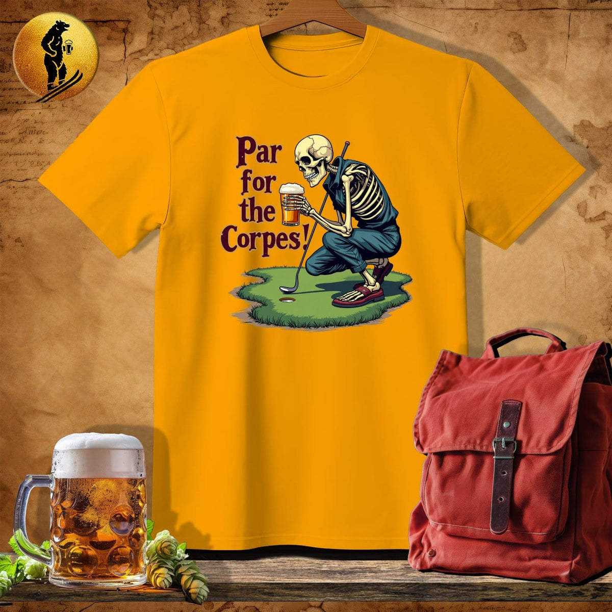 MyDesigns Physical Item Gold / S Skeleton Putter T-Shirt