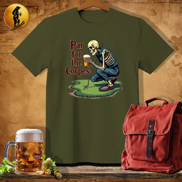 MyDesigns Physical Item Military Green / S Skeleton Putter T-Shirt
