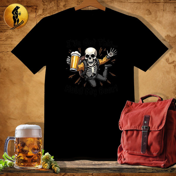 MyDesigns Physical Item Black / S Skeleton Sky Diver T-Shirt