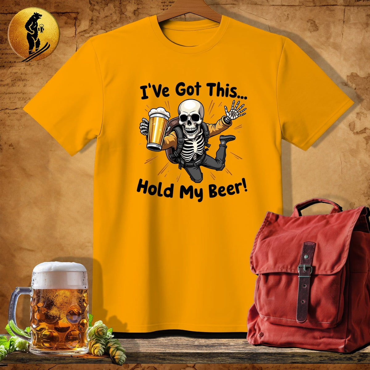 MyDesigns Physical Item Gold / S Skeleton Sky Diver T-Shirt