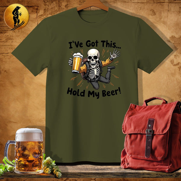 MyDesigns Physical Item Military Green / S Skeleton Sky Diver T-Shirt