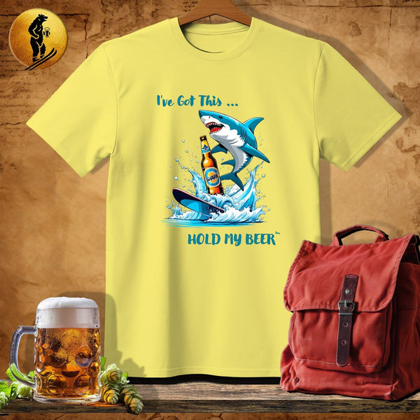 MyDesigns Physical Item Cornsilk / S Skiing Shark T-Shirt
