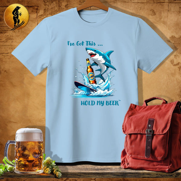 MyDesigns Physical Item Light Blue / S Skiing Shark T-Shirt