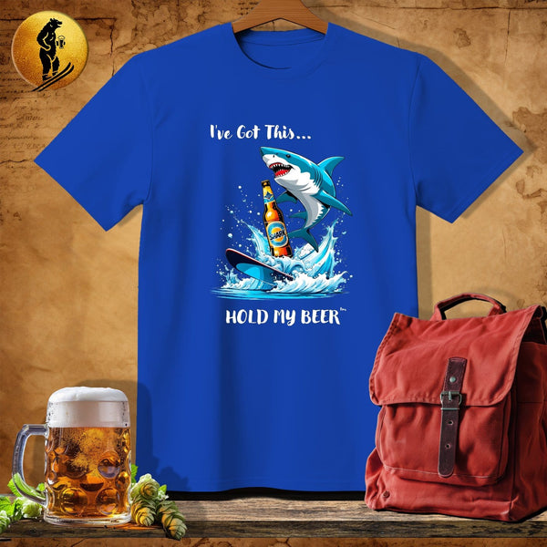 MyDesigns Physical Item Royal / S Skiing Shark T-Shirt