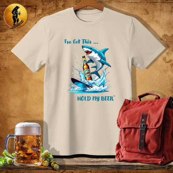 MyDesigns Physical Item Sand / S Skiing Shark T-Shirt