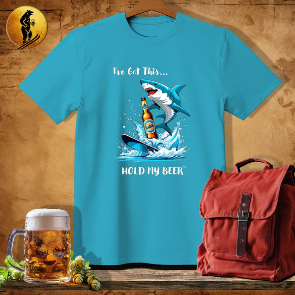 MyDesigns Physical Item Tropical Blue / S Skiing Shark T-Shirt