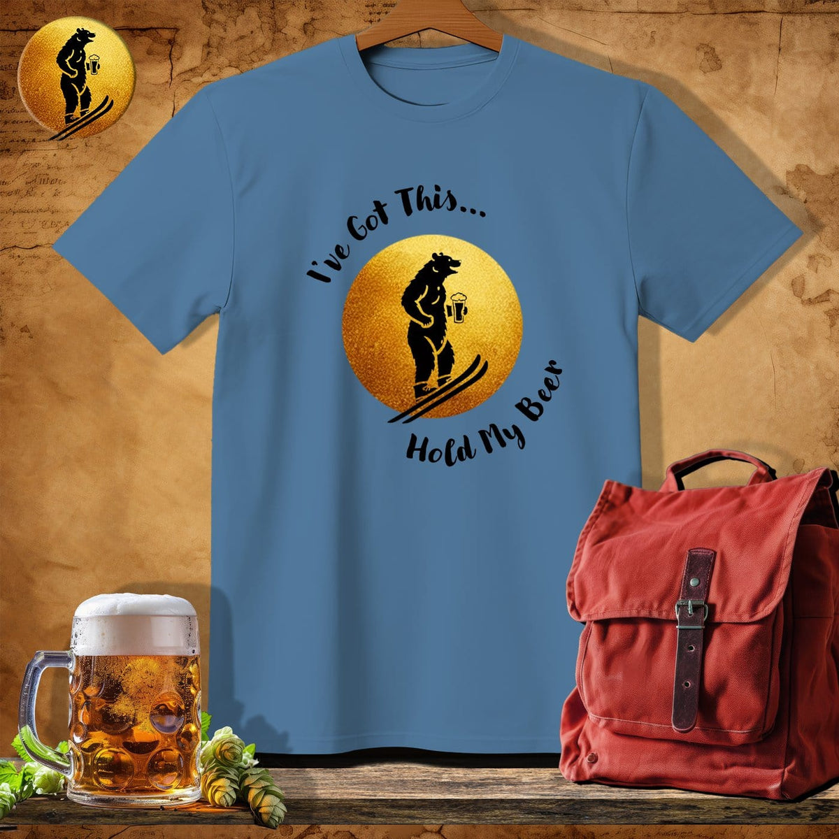 MyDesigns Physical Item Heather Indigo / S Slider Bear T-Shirt