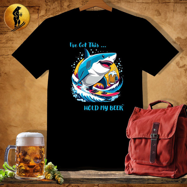 MyDesigns Physical Item Black / S Snowboard Shark T-Shirt