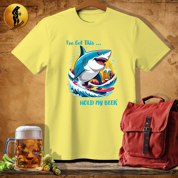 MyDesigns Physical Item Cornsilk / S Snowboard Shark T-Shirt