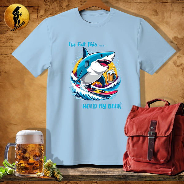 MyDesigns Physical Item Light Blue / S Snowboard Shark T-Shirt