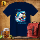 MyDesigns Physical Item Navy / S Snowboard Shark T-Shirt
