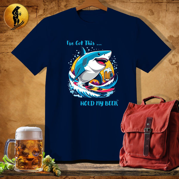 MyDesigns Physical Item Navy / S Snowboard Shark T-Shirt