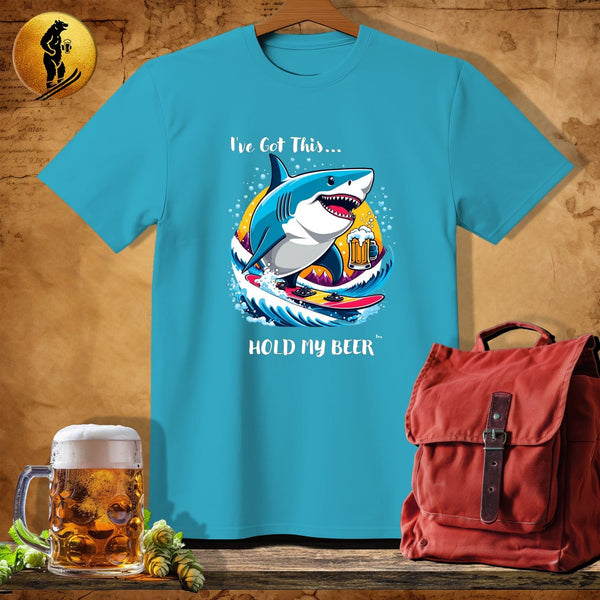 MyDesigns Physical Item Tropical Blue / S Snowboard Shark T-Shirt