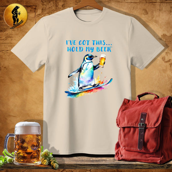 MyDesigns Physical Item Sand / S Snowboarding Penguin T-Shirt