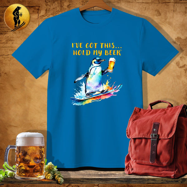 MyDesigns Physical Item Sapphire / S Snowboarding Penguin T-Shirt