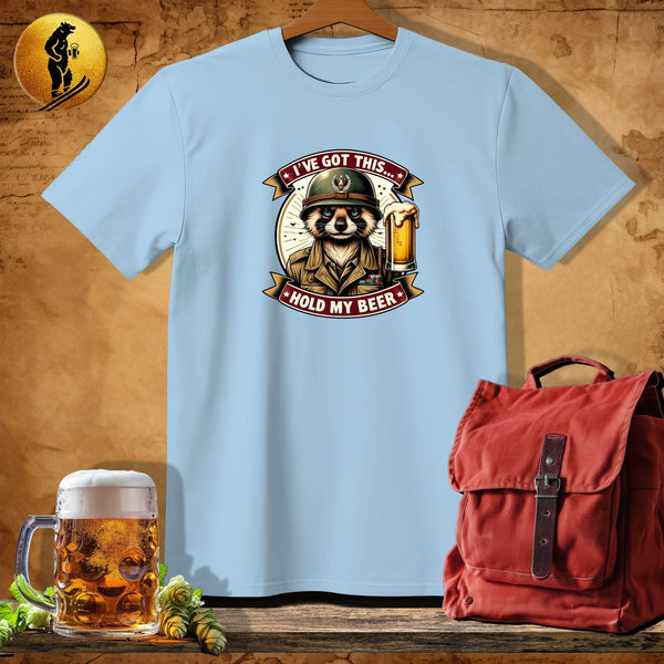 MyDesigns Physical Item Light Blue / S Soldier Raccoon March T-Shirt