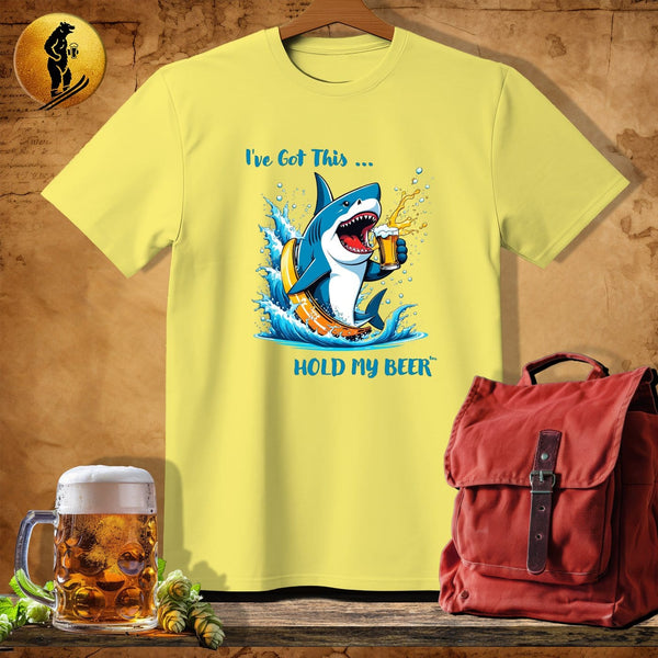 MyDesigns Physical Item Cornsilk / S Speedy Skier Shark T-Shirt