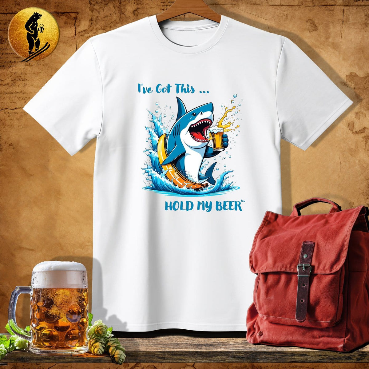 MyDesigns Physical Item White / S Speedy Skier Shark T-Shirt
