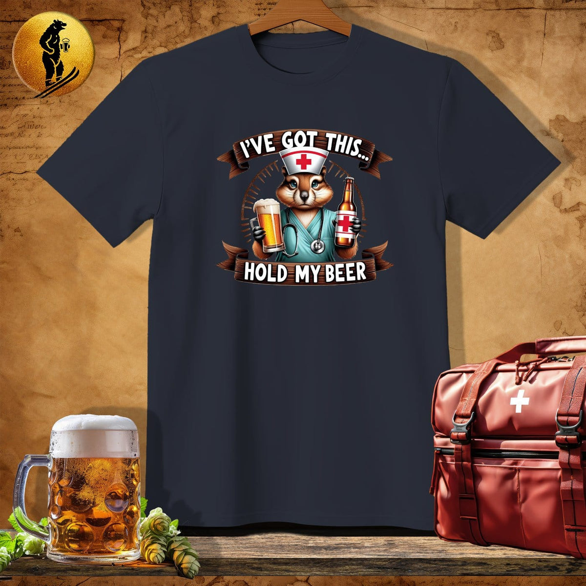 MyDesigns Physical Item Dark Heather / S Squirrel Nurse T-Shirt