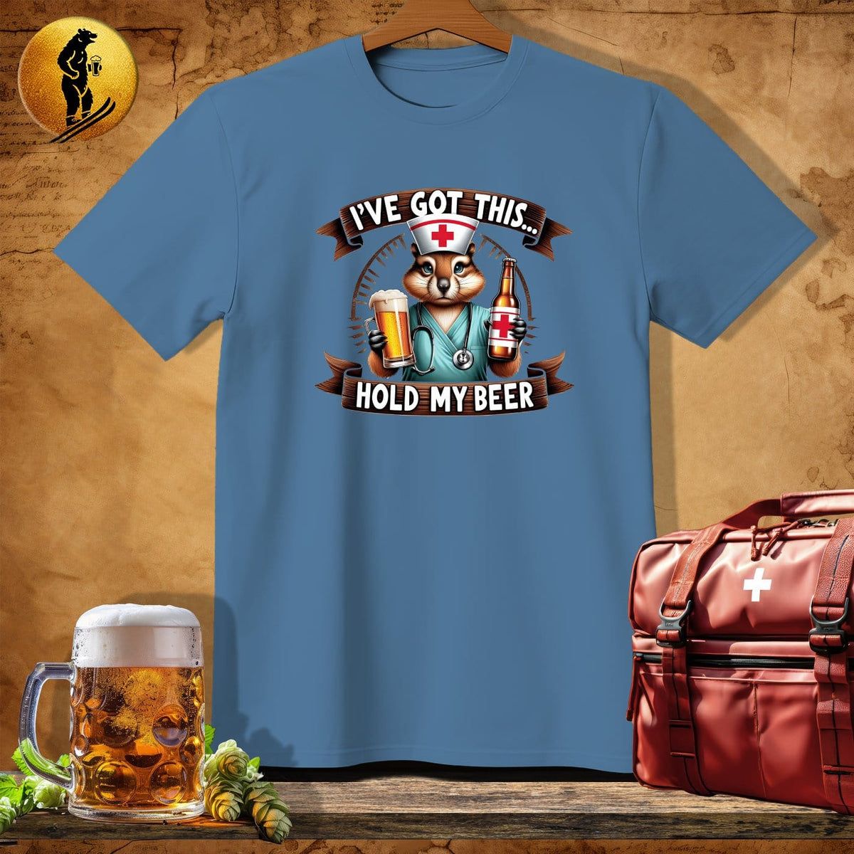 MyDesigns Physical Item Heather Indigo / S Squirrel Nurse T-Shirt