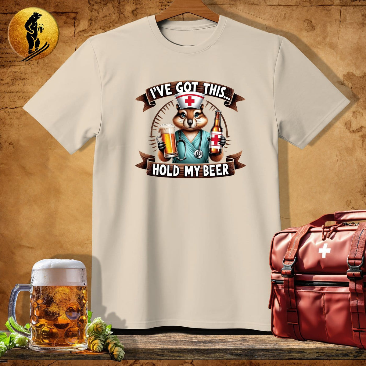 MyDesigns Physical Item Sand / S Squirrel Nurse T-Shirt