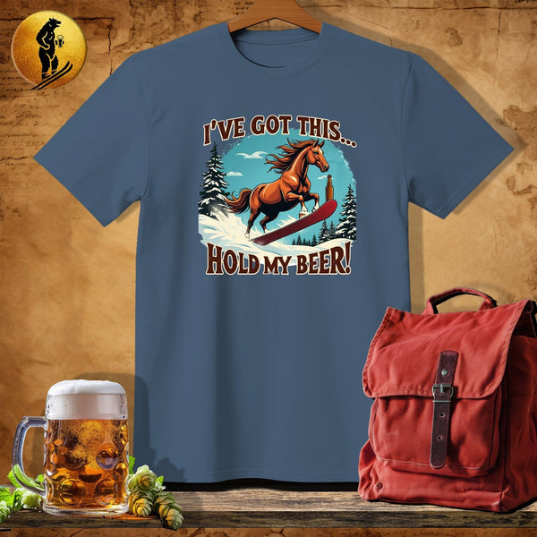 MyDesigns Physical Item Navy Heather / S Stallion Shredder T-Shirt