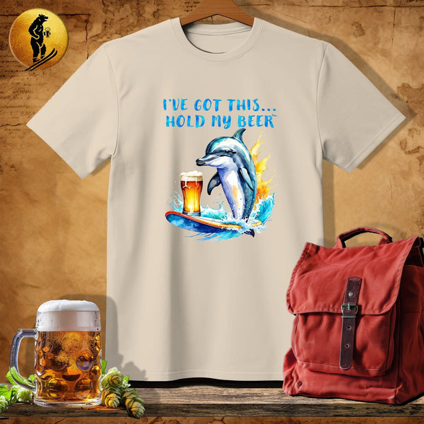 MyDesigns Physical Item Sand / S Surffing Dolphin Waves T-Shirt
