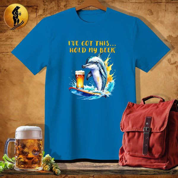 MyDesigns Physical Item Sapphire / S Surffing Dolphin Waves T-Shirt
