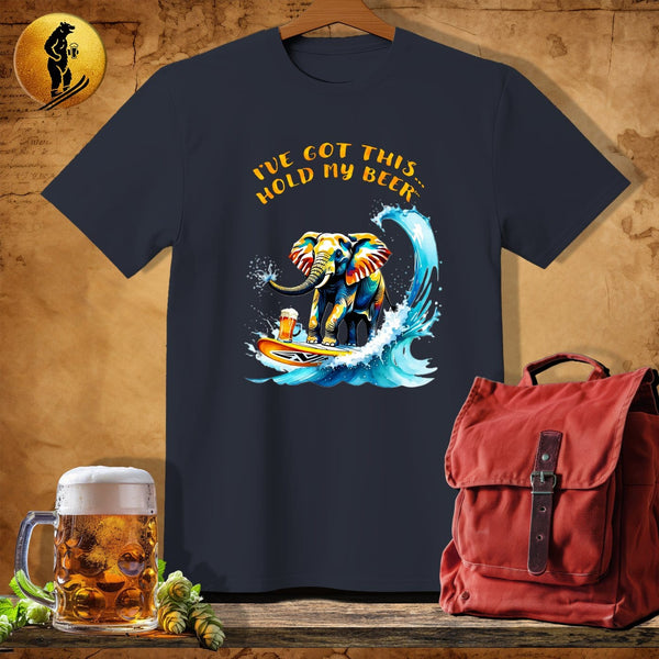 MyDesigns Physical Item Dark Heather / S Surfin Pacaderm T-Shirt