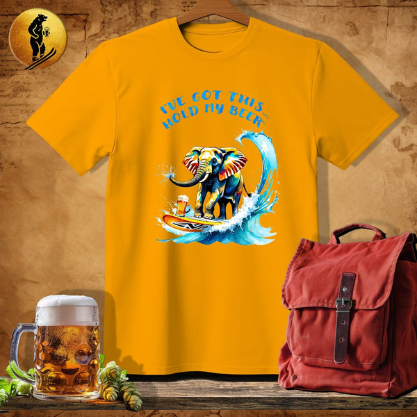 MyDesigns Physical Item Gold / S Surfin Pacaderm T-Shirt