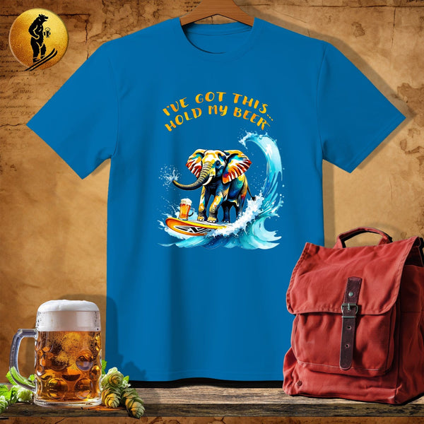 MyDesigns Physical Item Sapphire / S Surfin Pacaderm T-Shirt