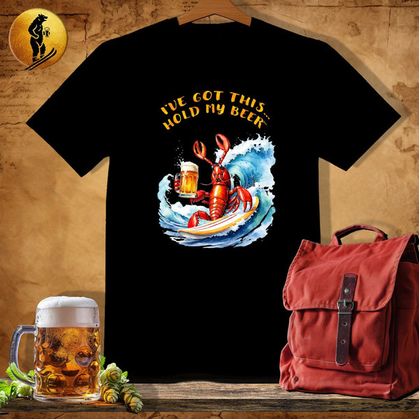 MyDesigns Physical Item Black / S Surfing Lobster T-Shirt