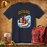 MyDesigns Physical Item Dark Heather / S Surfing Lobster T-Shirt