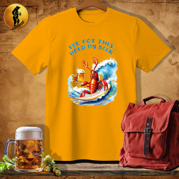 MyDesigns Physical Item Gold / S Surfing Lobster T-Shirt