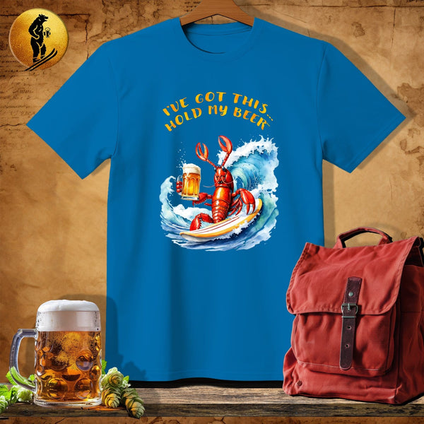 MyDesigns Physical Item Sapphire / S Surfing Lobster T-Shirt