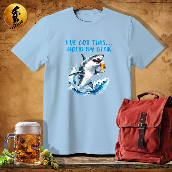 MyDesigns Physical Item Light Blue / S Surfing Shark Tides T-Shirt