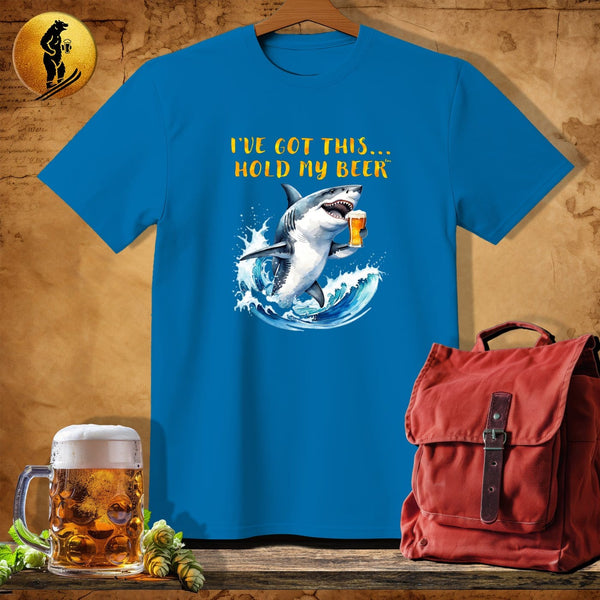 MyDesigns Physical Item Sapphire / S Surfing Shark Tides T-Shirt