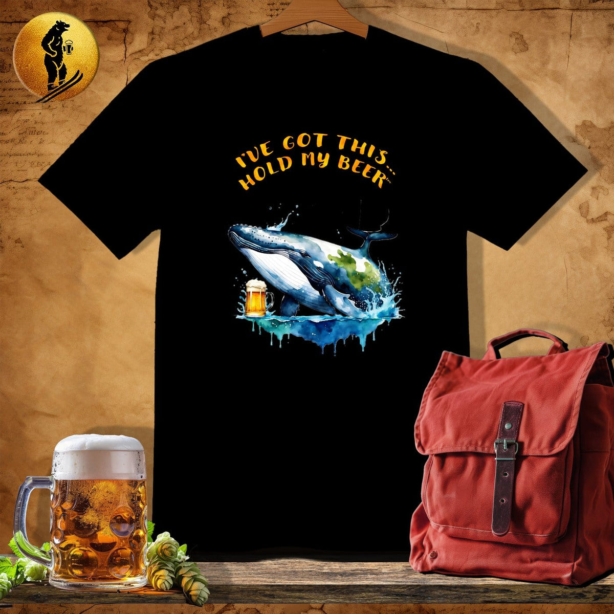 MyDesigns Physical Item Black / S Whale Warrior T-Shirt