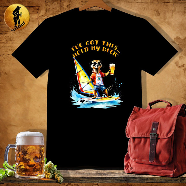 MyDesigns Physical Item Black / S Windsurfer Meerkat T-Shirt