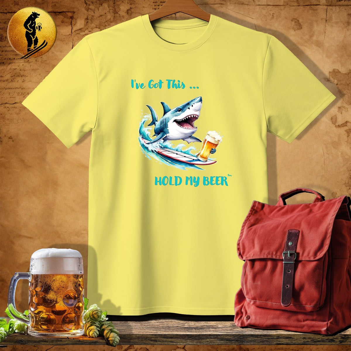 MyDesigns Physical Item Cornsilk / S WindSurfer Shark T-Shirt