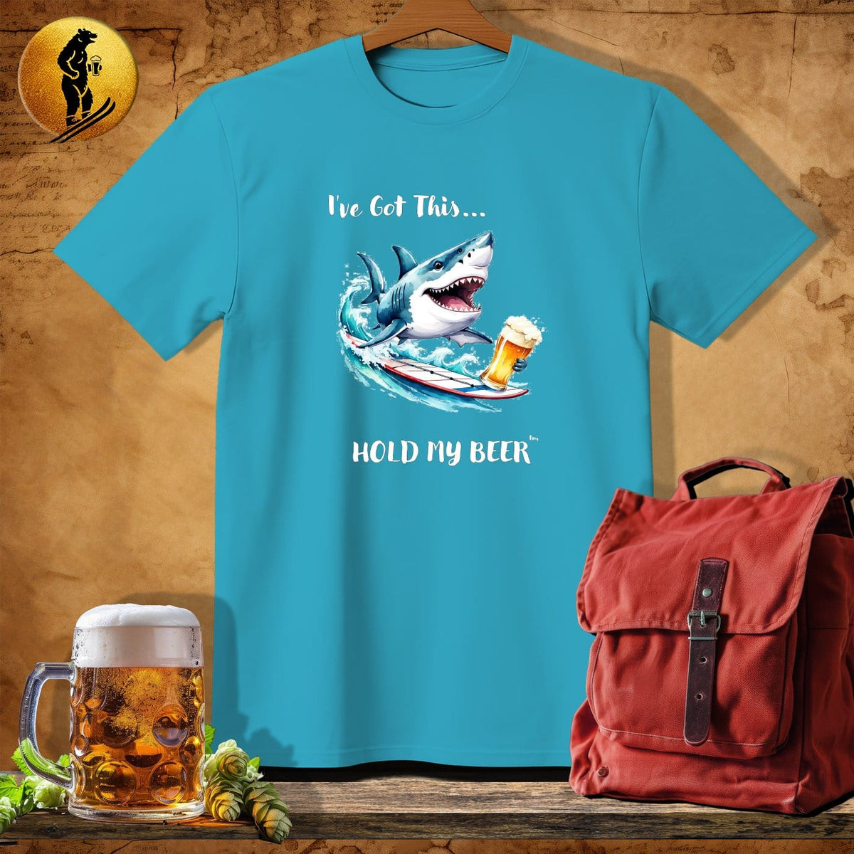 MyDesigns Physical Item Tropical Blue / S WindSurfer Shark T-Shirt