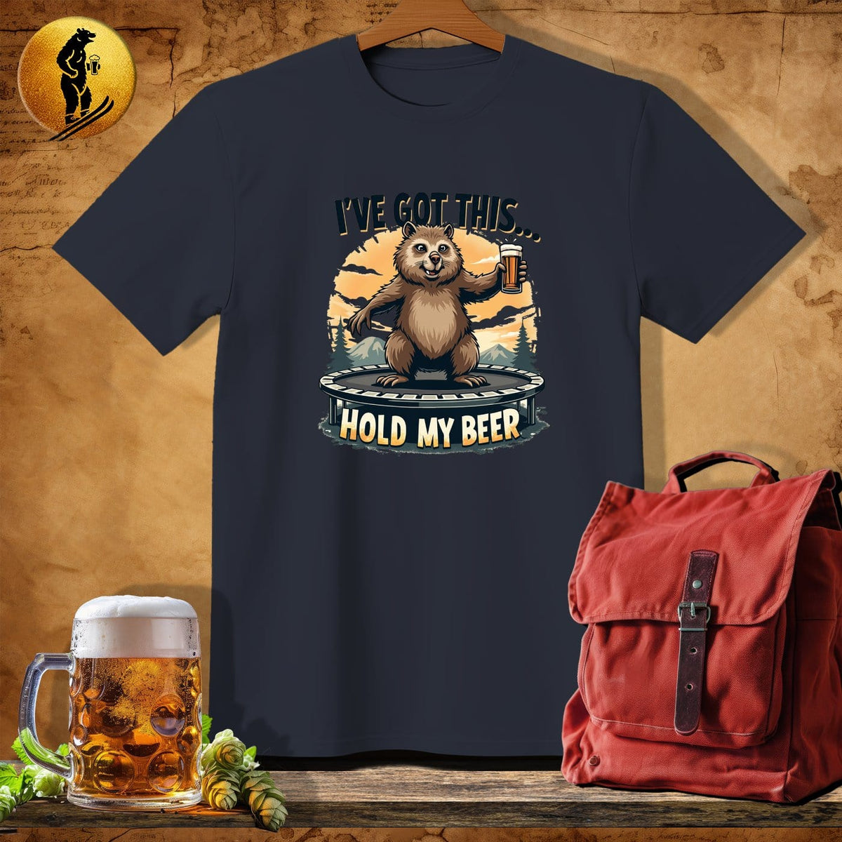MyDesigns Physical Item Dark Heather / S Wombat Flip T-Shirt